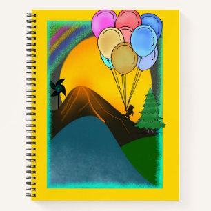 Beautiful of night with colourful notebook