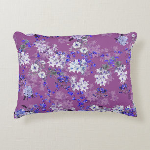 Beautiful Oil Painted Flowers and Branches Tiny Fl Accent Pillow