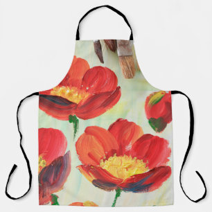 Beautiful oil painted picture with artist equipmen apron