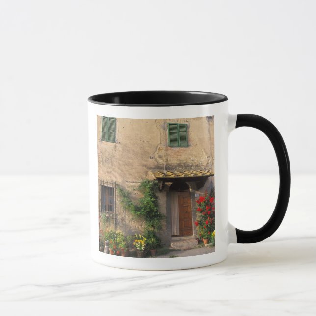Beautiful old home with flowers at San Gimignano Mug (Right)