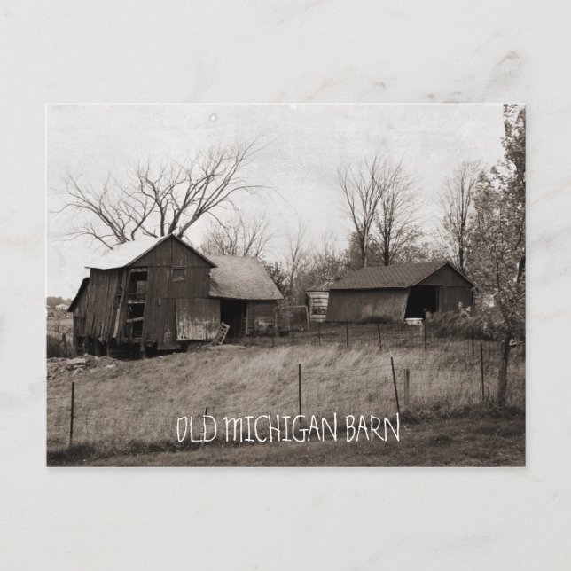 Beautiful Old Michigan Barn Postcard (Front)