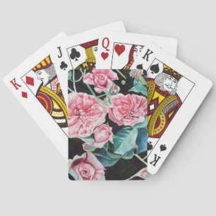 Beautiful Old Pink Roses Playing Cards Set