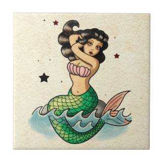 Beautiful Old School Mermaid Tile
