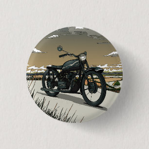 Beautiful Old Vintage Motorcycle 1 Inch Round Button