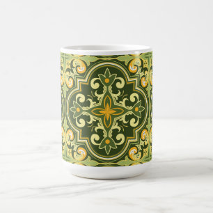💚💛 Beautiful olive and yellow Azulejos  Coffee Mug