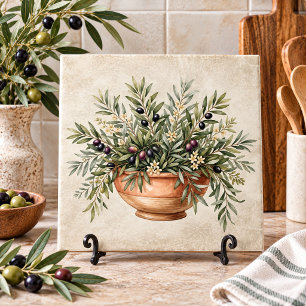 Beautiful Olive Bowl Tuscan Rustic  Tile