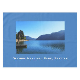 Beautiful Olympic National Park blue table cloth. Tablecloth