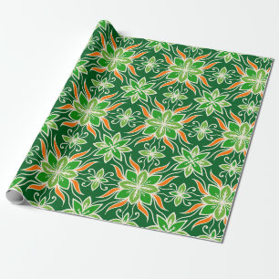 Beautiful Orange and Green Wrapping Paper