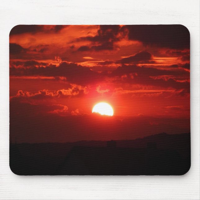 Beautiful Orange and Red Sunset Mouse Pad (Front)