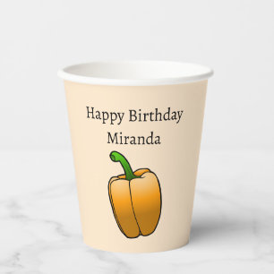 Beautiful Orange Bell Pepper Paper Cups