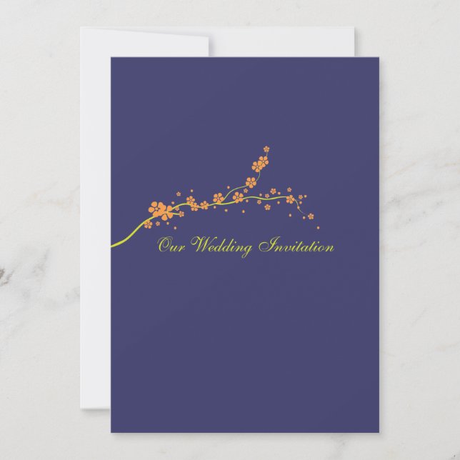 Beautiful Orange Blossom Wedding Invitation (Front)