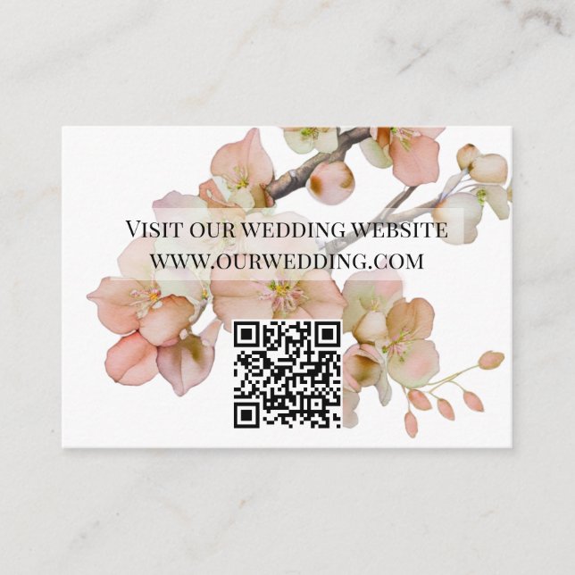 Beautiful orange floral watercolor blossoms enclosure card (Front)
