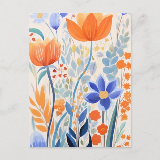 Beautiful Orange Flowers Postcard (Front)