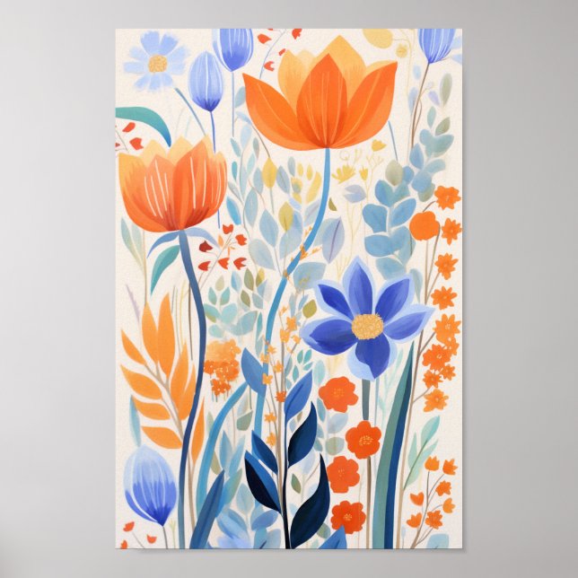 Beautiful Orange Flowers Poster (Front)
