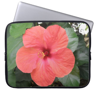 Beautiful Orange Hibiscus Flower Laptop Sleeve