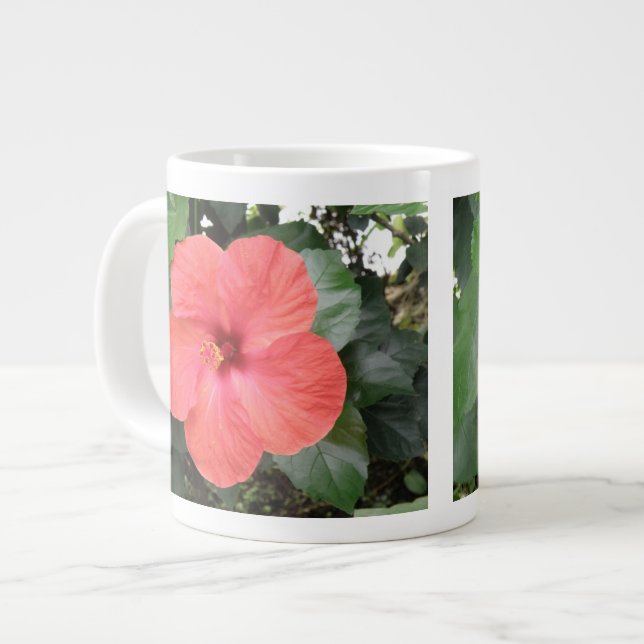 Beautiful Orange Hibiscus Flower Mug (Front Left)