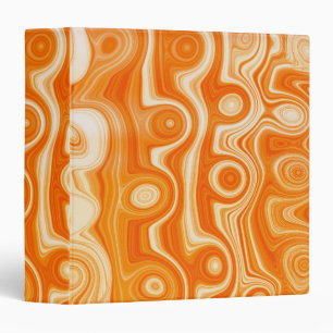 Beautiful Orange Retro Liquid Swirl Groovy Style Binder