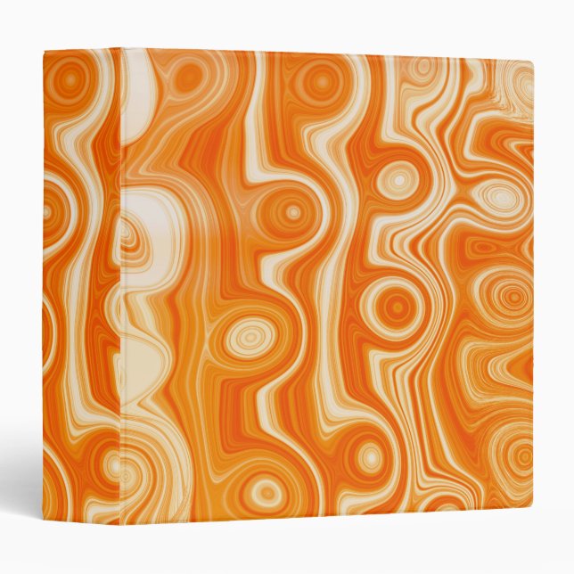 Beautiful Orange Retro Liquid Swirl Groovy Style Binder (Front/Spine)