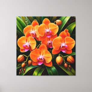 Beautiful Orchids in an Artistic Composition Canvas Print