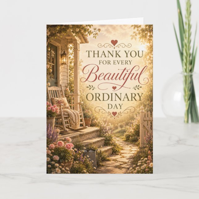 Beautiful Ordinary Days Anniversary Card (Front)