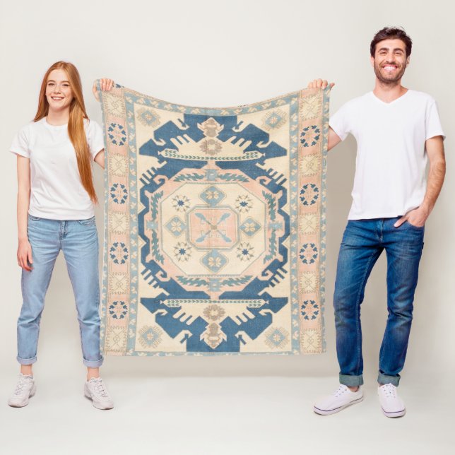 Beautiful Oriental Antique Kilim Rug  Fleece Blanket (In Situ)