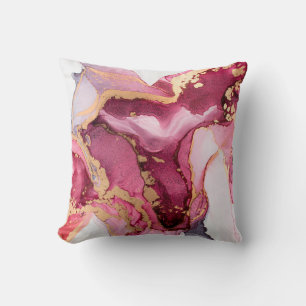 Beautiful oriental background. Fluid art, alcohol Throw Pillow