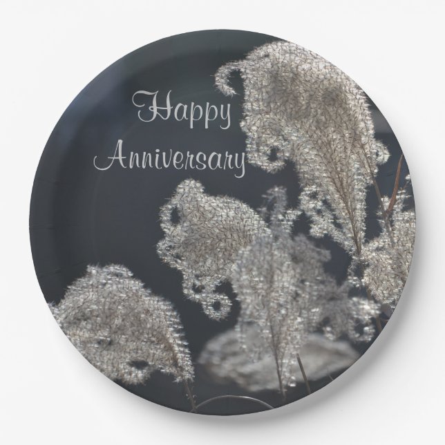 Beautiful Ornamental Grass Anniversary Plate (Front)
