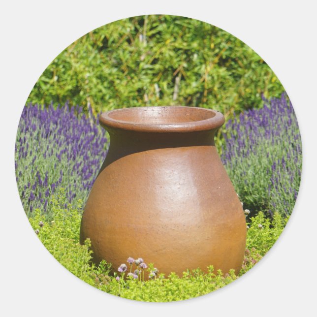Beautiful Ornamental pot Classic Round Sticker (Front)