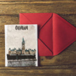 Beautiful Ottawa Canada Vintage Travel Watercolor Postcard<br><div class="desc">This is a stylish  Ottawa Canada Vintage Travel Watercolor postcard showing the beautiful architecture of the canadian city. Makes a great souvenir and gift idea for any tourist or resident of the canadian travel destination. Purchase now.</div>