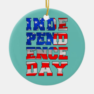 Beautiful outfit jersey for the 4th of july ceramic ornament