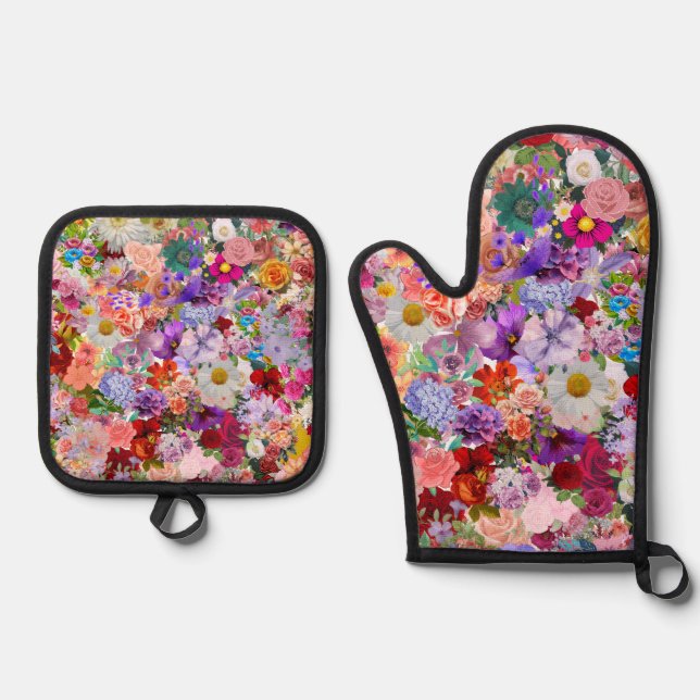 beautiful oven mitt and holder oven mitt & pot holder set (Front)