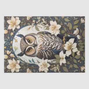 Beautiful Owl And Jasmine Flowers  Tissue Paper
