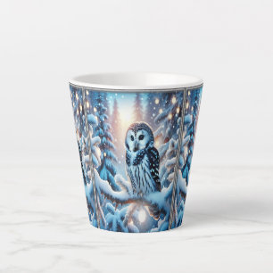 Beautiful Owl In A Winter Wonderland Christmas Latte Mug