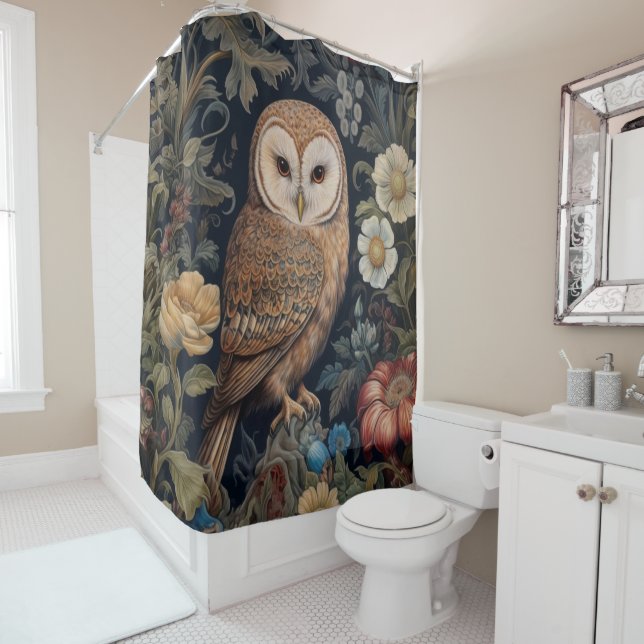 Beautiful owl in the garden art nouveau style (In Situ)