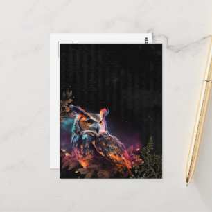 Beautiful Owl in the Night  Postcard