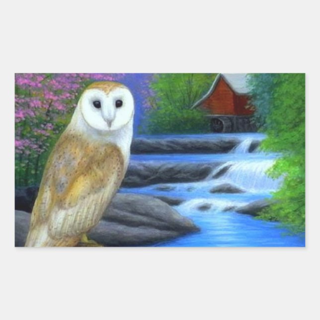 beautiful owl nature poster sticker (Front)