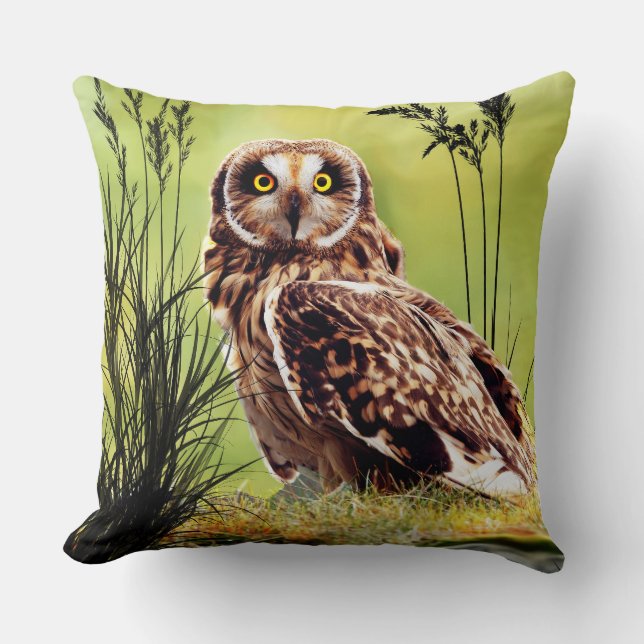 Beautiful Owl Throw Pillow (Front)