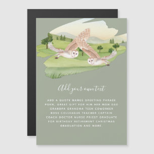 Beautiful OWLS flying in countryside Personalized