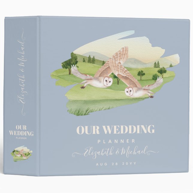 Beautiful OWLS Wedding Binder (Front/Spine)