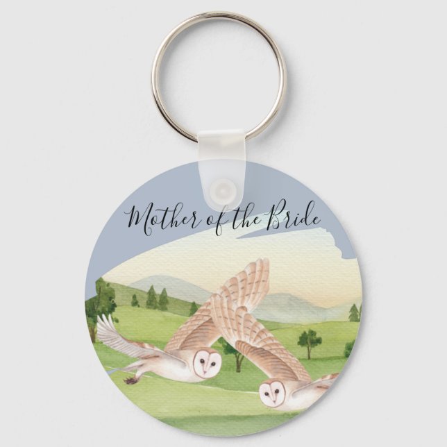 Beautiful OWLS Wedding Keychain (Front)