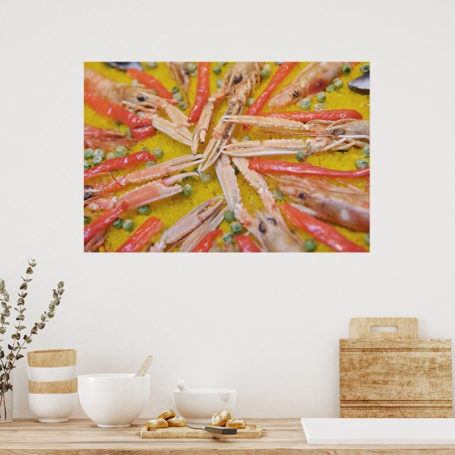 Beautiful paella closeup poster (Kitchen)