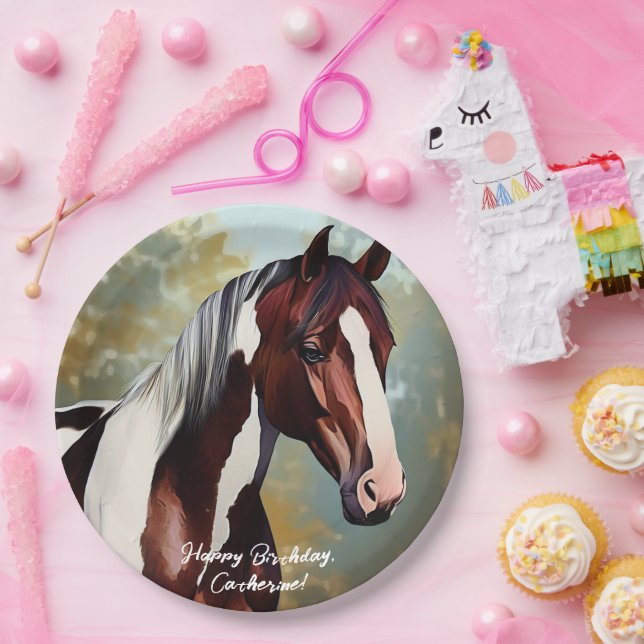 Beautiful Paint Horse Paper Plate (Party)