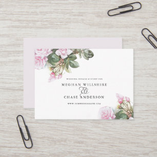 Beautiful Painted Pink Roses BarefootBride™ Business Card