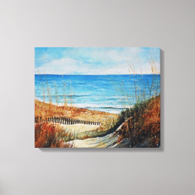 Beautiful Painted Sand Dunes and Beach Canvas Print (Front)