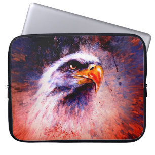 beautiful painting of eagle on an abstract backgro laptop sleeve