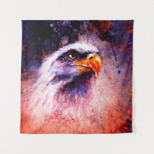 beautiful painting of eagle on an abstract backgro tapestry