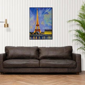 Beautiful painting of Eiffel tower . Canvas Print