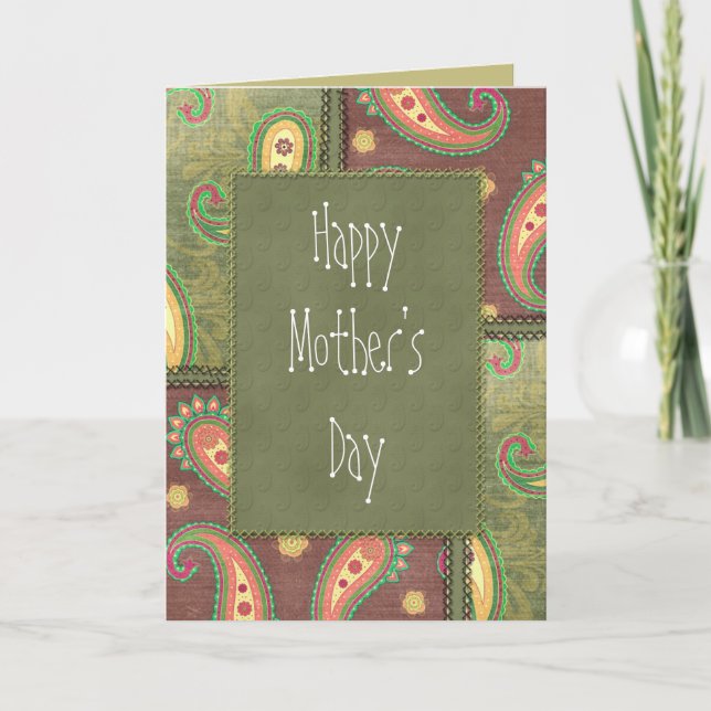 Beautiful Paisley Birthday design Card (Front)