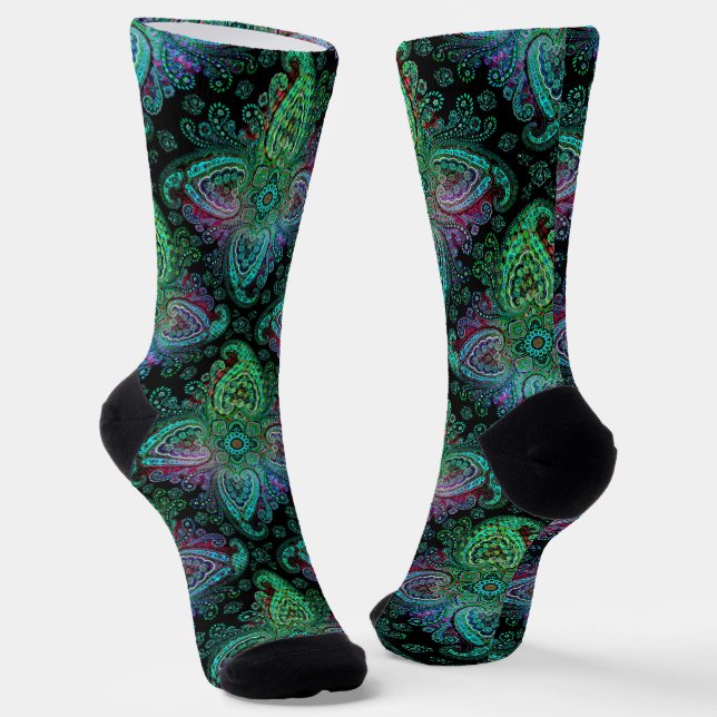 Beautiful Paisley design Socks (Angled)