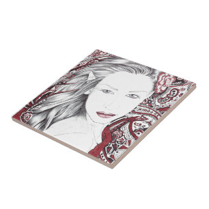 Beautiful Paisley Female Elf Tile